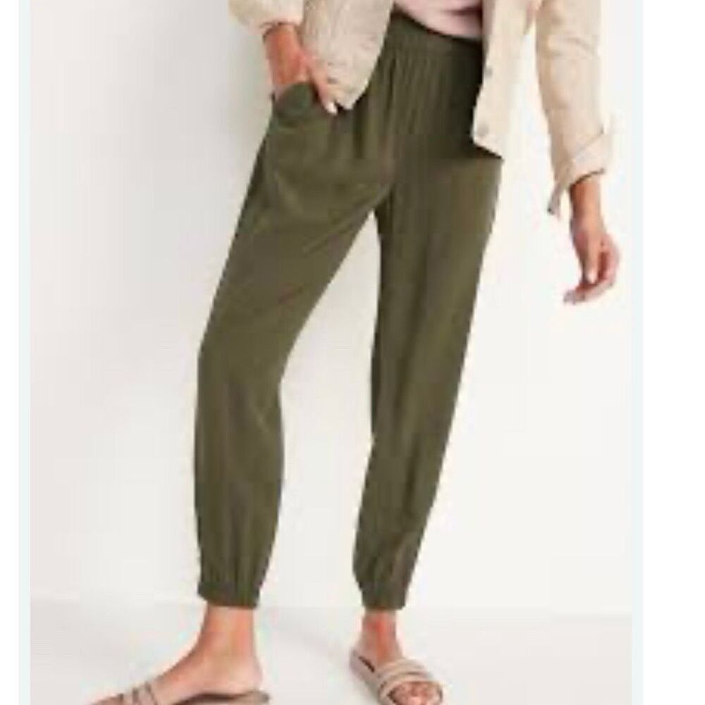 OLD NAVY‎ | Olive Army Green Jogger Drawstring Pants Elastic Waist Ankles | 3X